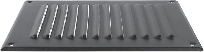 Square Ventilation Grille / 5" x 7" Inch Inside Measurement/Black Metal Air Vent Louver - Inside/Outside use / 6.5" x 9.5" Inch Outer Measurement