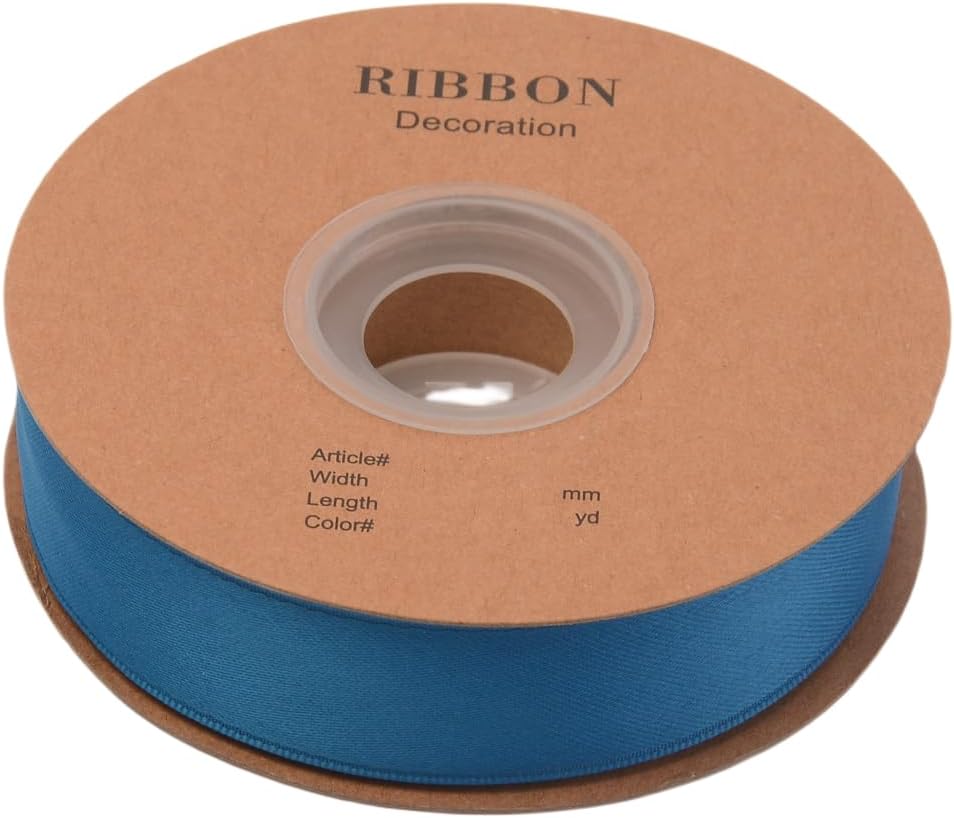 Double Side Satin Ribbon, Continuous 20 Yards,Use for Craft Bows Bouquet, Gift Wrapping, Wedding Decoration, Floral Arrangement (Sapphire Blue, 1 inch)