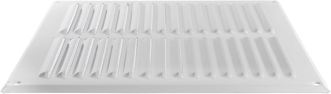 Square Ventilation Grille / 10" x 10" Inch Inside Measurement/White Metal Air Vent Louver - Inside/Outside use / 11.6" x 11.6" Inch Outer Measurement