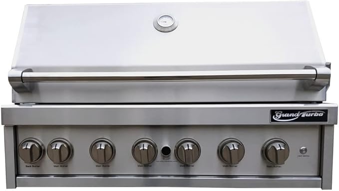 Barbeques Galore Grand Turbo 40-inch 6-Burner Built-in BBQ Gas Grill - Natural Gas