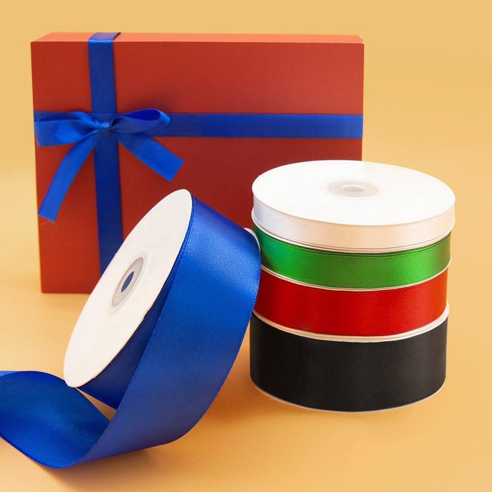 5/8" x 50 Yards Satin Ribbon - Royal Blue Silk Ribbon with Spool - Ideal for Gift Wrapping, Floral Bouquets, Crafts, Wedding Party Decorations, Christmas and Sewing Projects