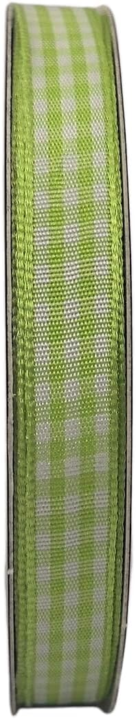 Apple Green Gingham Plaid Checked Ribbon 25 Yard Each Roll 100% Polyester (3/8", Apple Green)