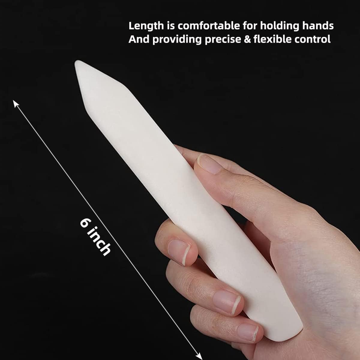 WUTA Bone Folder Genuine 2Pcs Cattle Bone Paper Creaser Scrapbooking Tool for DIY Handmade Burnishing Bookbinding Cards and Paper Crafts