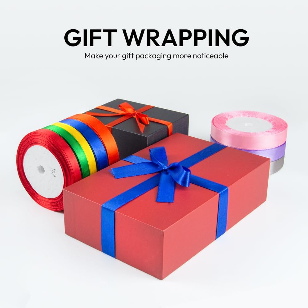 5/8 Inch 25 Yards Satin Ribbon Champagne Gold, Solid Color Fabric Ribbon for Gift Wrapping, Wedding, Polyester Gift Ribbon for Birthday Party Decoration, Craft, Hair, Floral, Sewing