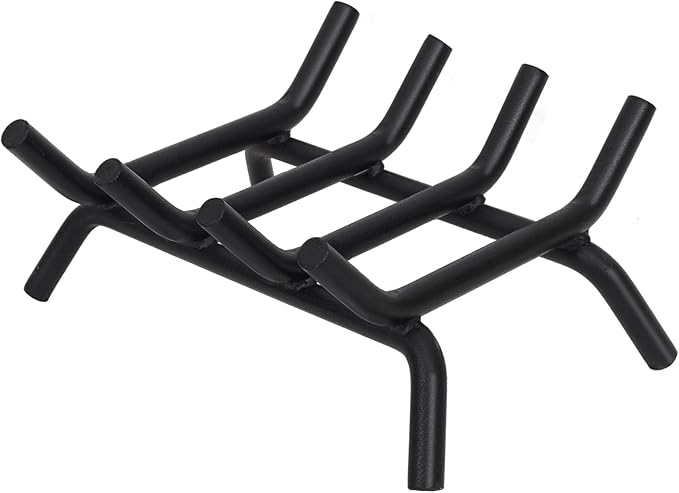 STBoo Fireplace Grate 14inch Heavy Duty - Fireplace Log Holder | Fire Place Grate Cast Iron | Wood Stove Wrought Rack | Firewood Log Fire Pit Tray for Indoor & Outdoor Kindling Tool Camping