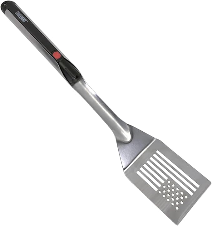 GRILL LIGHT USA Smart Grill Spatula – Restaurant Grade Stainless Steel | Super Bright LED Light to Grill in the Dark | Waterproof & Dishwasher Safe | Camping Barbecue Grilling Spatula