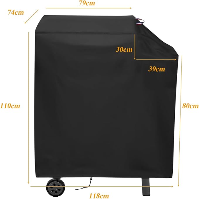 Charcoal Grills Cover for Feasto BBQ Charcoal Grill, Waterproof Outdoor Grill Cover BBQ Grill Cover Barbeque Grill Cover (Cover Only) - 46" L×26" W×43" H, Black