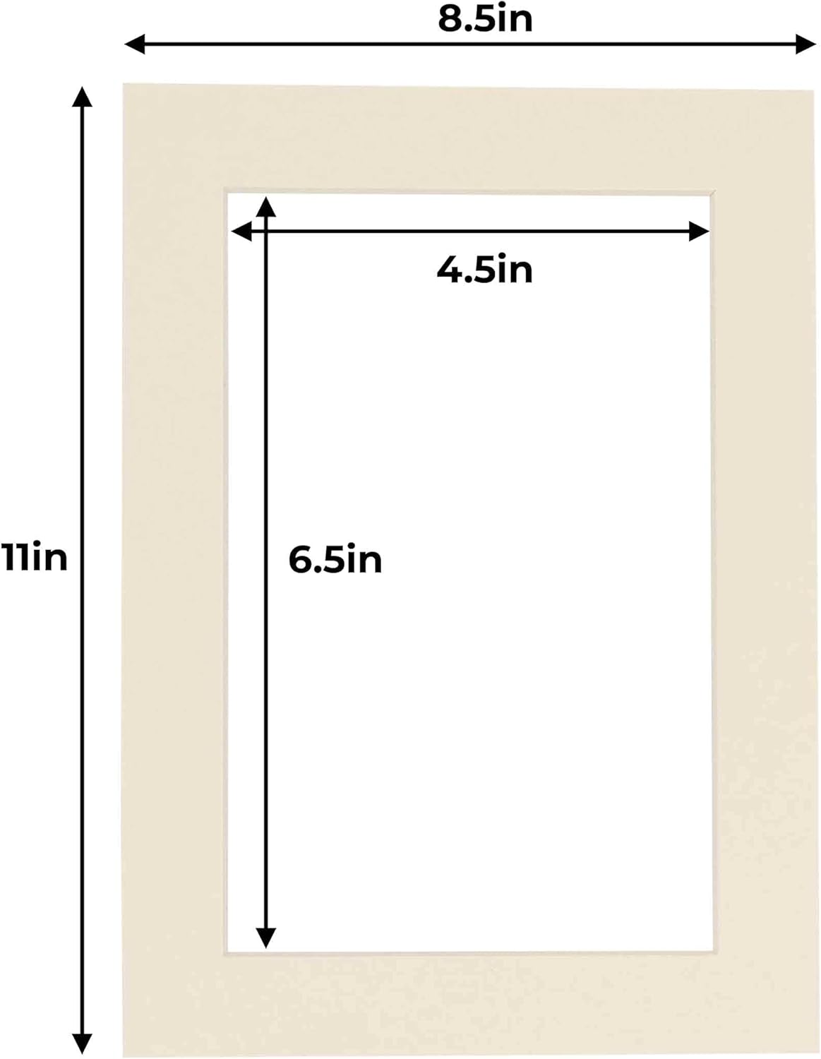 5x7 Mat for 8.5x11 Frame - Precut Mat Board Acid-Free Show Kit with Backing Board, and Clear Bags Textured Cream 5x7 Photo Matte For a 8.5x11 Picture Frame Matboard for Framing, Pack of 25 Mats