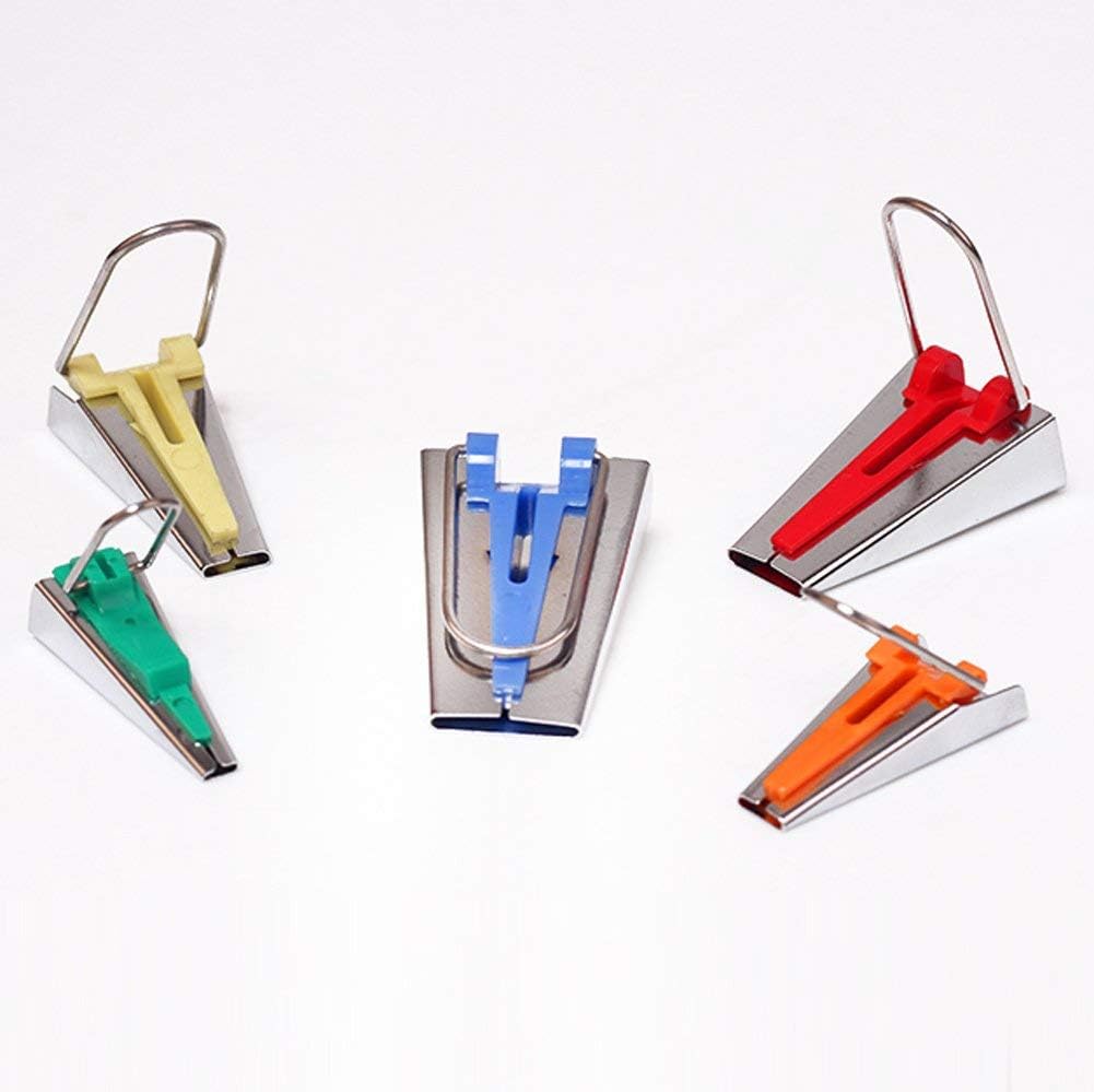 YICBOR Fabric Bias Tape Maker Tool, 5in1, Sewing Quilting, 6mm 9mm 12mm 18mm 25mm, Multicolour, Tape Maker Tool Set
