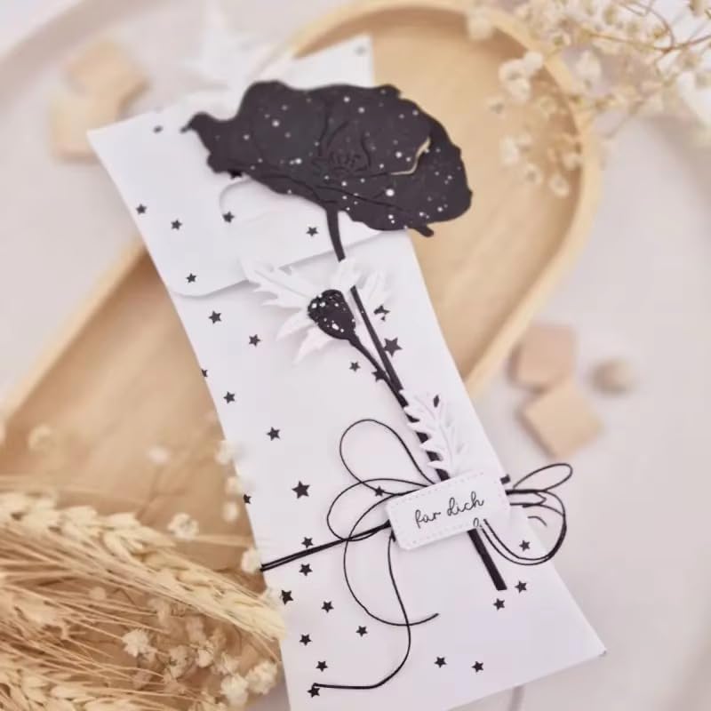 Lapoo Flowers Metal Cutting Die for Scrapbooking - Durable, Cut Stencils for DIY Scrapbook Photo Album Decorative Paper Card, Card Making Supplies, Embossing (Lotus 5.9 x 3 in)