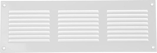 Repa Market 12x4 Inch Air Vent Cover/White Galvanized Steel Louvered Grill Cover with Mesh Screen/Wall or Ceiling Vent/Durable Flush Mount HVAC Register for Indoor and Outdoor Ventilation