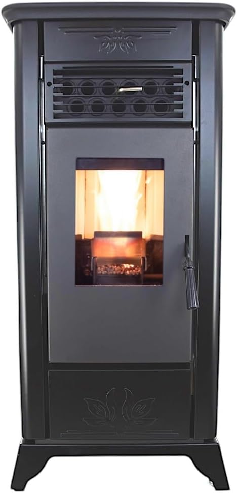 Freedom Stoves Freestanding Independence PS21 Pellet Stove: 34,700 BTUs, Battery Backup, Wi-Fi Control, Heats up to 1800 sq ft, Black Vintage Edition