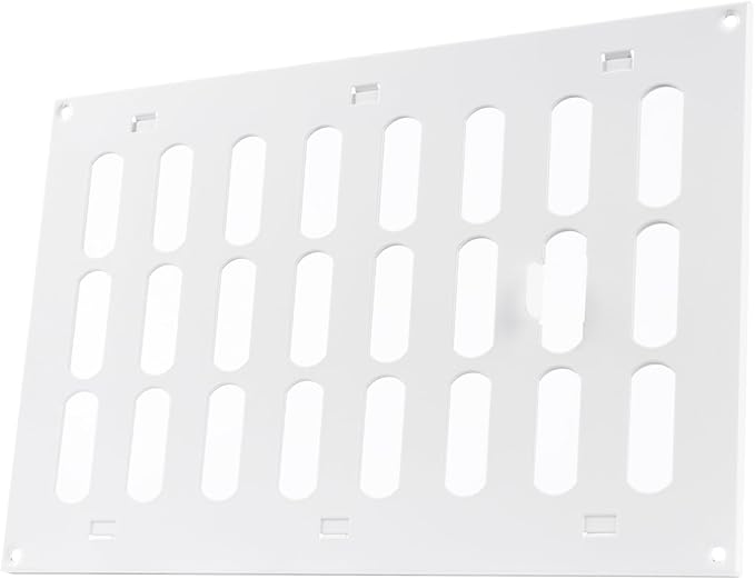 Vent Systems 12" x 8" Inch (Overall) White Metal Vent Cover - Durable Wall and Ceiling Adjustable Air Return Grille with Built-in Mesh Screen - HVAC Ventilation Duct Cover for Indoor and Outdoor Use
