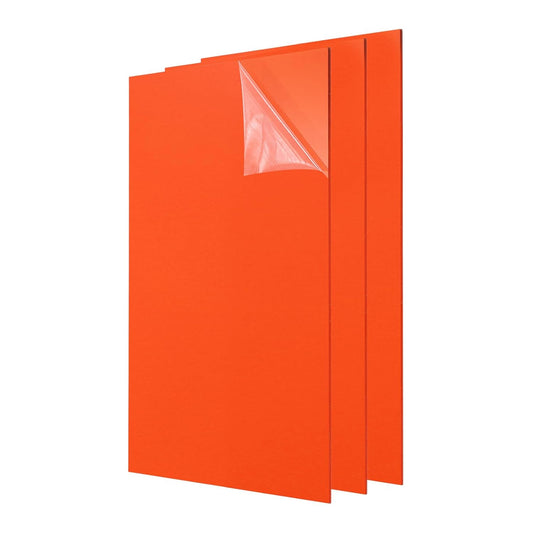uxcell 3Pcs Acrylic Sheets 12x8 Inch Acrylic Panel 1/8 Inch-3mm Plastic Board for Picture Frames Sign Holders DIY Display Projects Craft, Orange