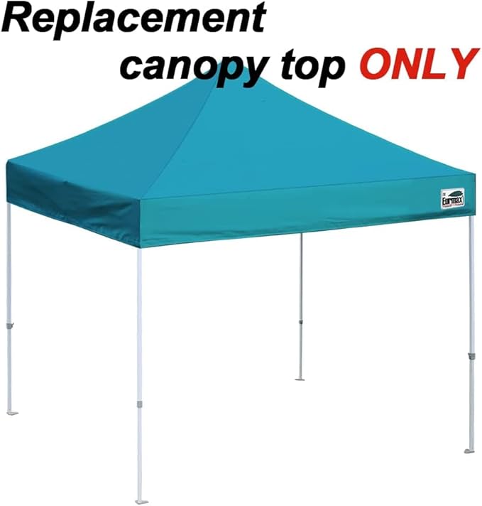 Eurmax USA New 10x10 Pop Up Canopy Replacement Canopy Tent Top Cover, Instant Canopy Top Cover ONLY, Choose 30 Colors,Bonus 4PC Pack Weight Bag (Turquoise)