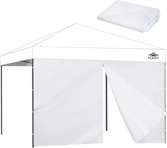10x10 Pop Up Canopy Sidewall - 1 PC 300D Waterproof Attachable Tent Wall, Privacy Shade for Outdoor Events, Vendor Booths (Tent Not Included, with Door)