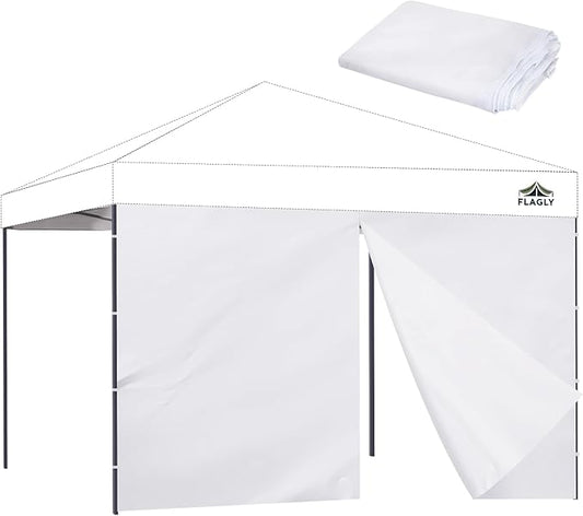 10x10 Pop Up Canopy Sidewall - 1 PC 300D Waterproof Attachable Tent Wall, Privacy Shade for Outdoor Events, Vendor Booths (Tent Not Included, with Door)