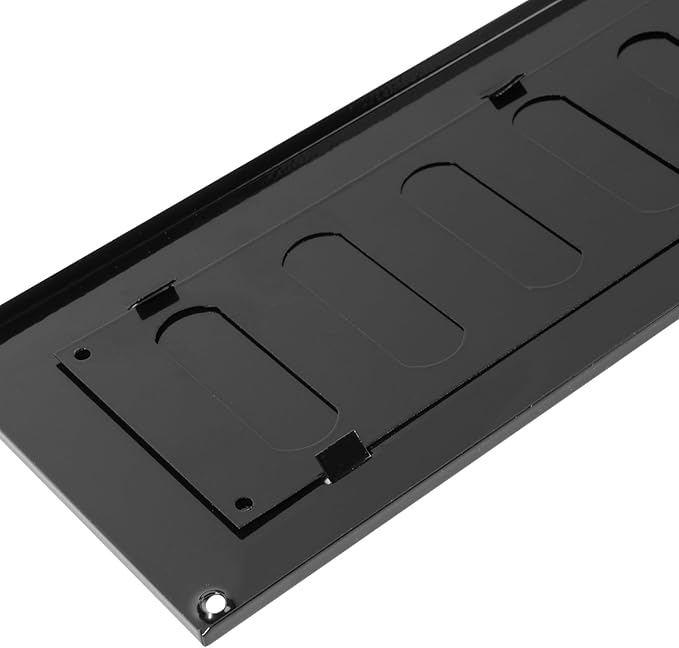 Repa Market 12" x 4" Inch (Outer Dimensions) Black Adjustable Air Vent Cover - Galvanized Steel HVAC Air Vent Register - Heating, Cooling Toe Kick Vent Cover - Wall, Ceiling Return, Intake Air Grille
