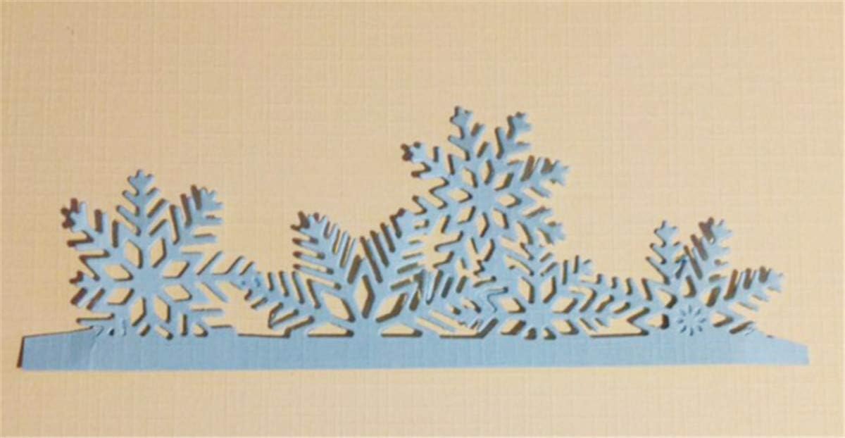 Metal Cutting Dies DIY Merry Christams Embossing Stencil Template Scrapbooking Card Making Mold Photo Album Arts Crafts Tools (Snowflakes label-13.3x4.2cm)