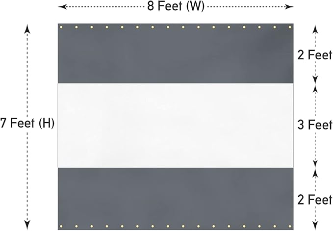Covers & All Outdoor Clear Panel Curtain, 12 oz Vinyl Outdoor Curtains for Patio, Weather Resistant Waterproof Tarp with Brass Grommets for Pergola, Porch, Gazebos, Balcony (7'H x 8'W Feet, Gray)