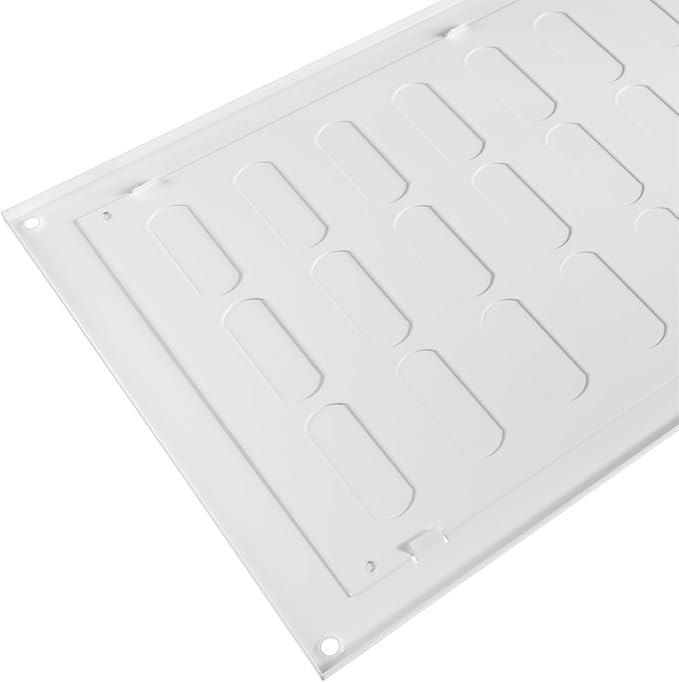 Repa Market 20" x 8" Inch (Outer Dimensions) White Adjustable Air Vent Cover - Galvanized Steel HVAC Air Vent Register - Heating, Cooling Toe Kick Vent Cover - Wall, Ceiling Return, Intake Air Grille