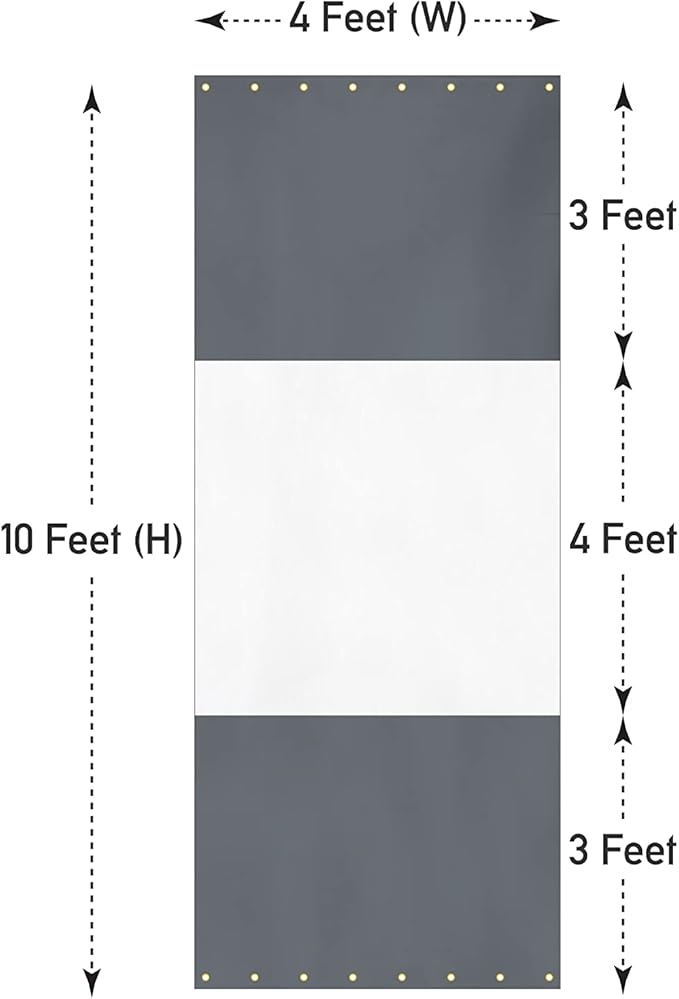 Covers & all Outdoor Clear Panel Curtain, 12 oz Vinyl Outdor Curtains for Patio, Waterproof & Weather Resistant Tarp with Brass Grommets for Pergola, Porch, Gazebos, Balcony (10H x 4W feet, Gray)