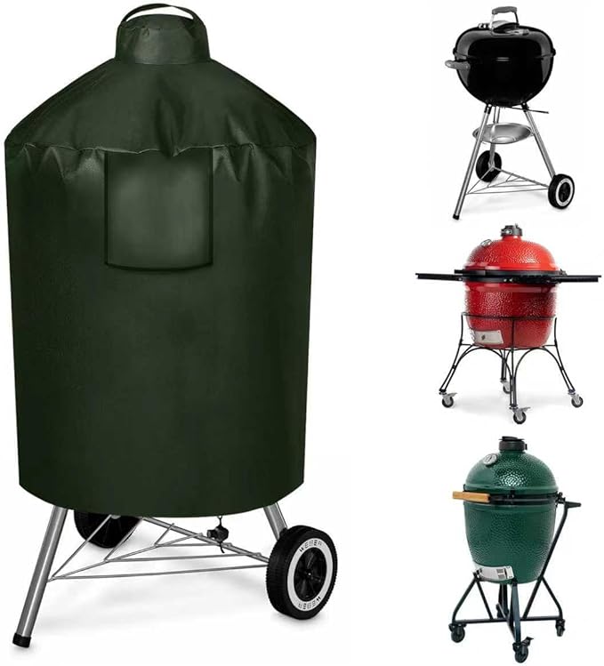 Grill Cover for Large Green Egg, Outdoor Cover with Durable & Water Resistant Fabric Premium Ceramic Grill Cover (Green, Large)