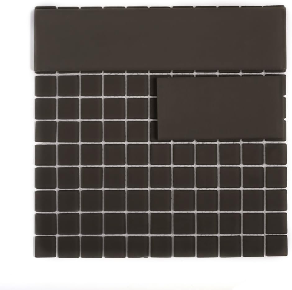 1"x1" Ash Gray Matte Finished Glass Mosaic Tile (Sample Swatch- 5"x4")
