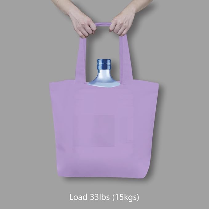 TOPDesign 3-Pack Super Strong Large 12oz Cotton Canvas Tote Bags, Reusable Grocery Shopping Cloth Bags, Fashionable Two-Tone Totes for Crafts, DIY Your Creative Designs