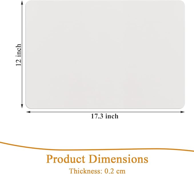 SHACOS Placemats Set of 6 Faux Leather Waterproof Wipeable PU Non-Slip Vinyl Place Mats Heat Resistant Table Mats for Kitchen Dining Table Indoor Outdoor, White