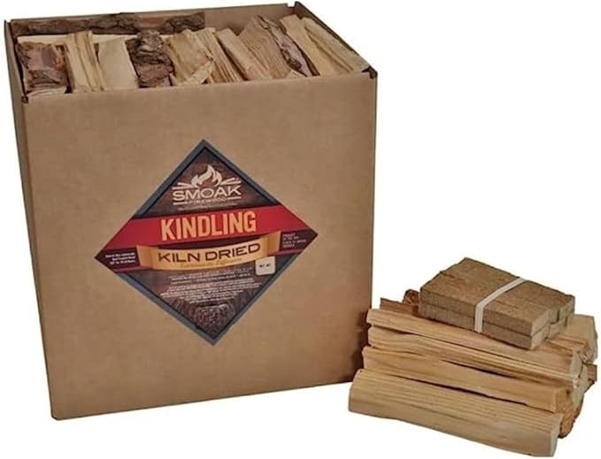 Smoak Firewood - Kiln Dried Premium USDA Certified Mixed Hardwood Kindling - Rough Cut (8in Pieces) 18-22lbs
