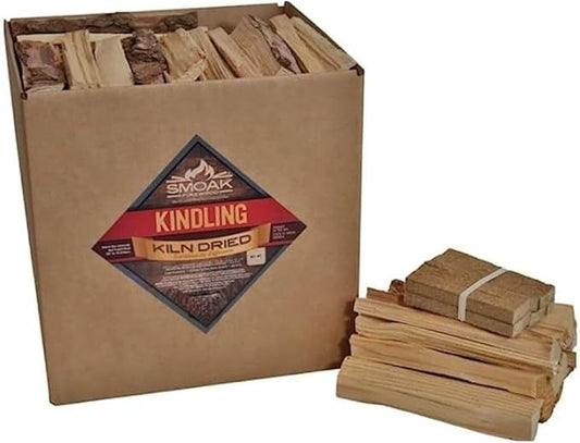 Smoak Firewood - Kiln Dried Premium USDA Certified Mixed Hardwood Kindling - Rough Cut (8in Pieces) 18-22lbs