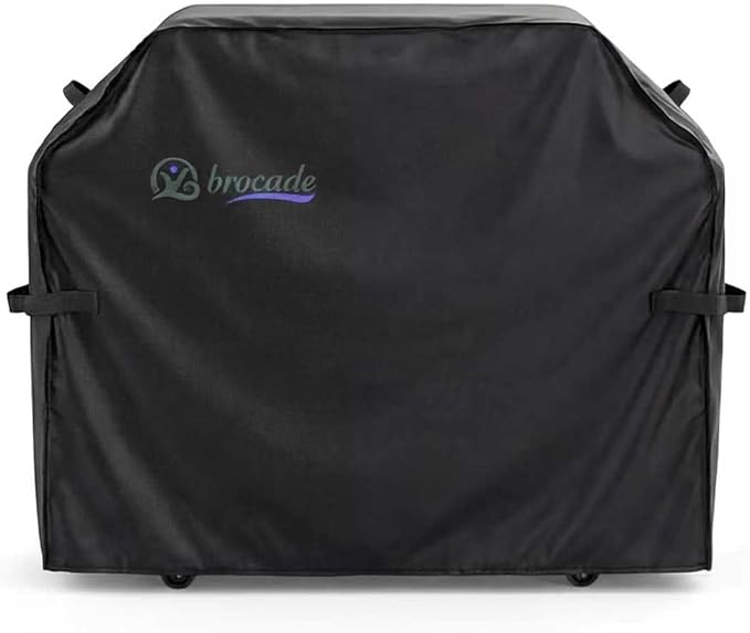 Grill Cover, Heavy Duty BBQ Grill Cover for Outdoor Grill, Waterproof, Anti-UV, Rip-Proof, Barbecue Cover with Adjustable Straps, Compatible for Weber, Charbroil, etc. Black (60'' x 28'' x 44'')