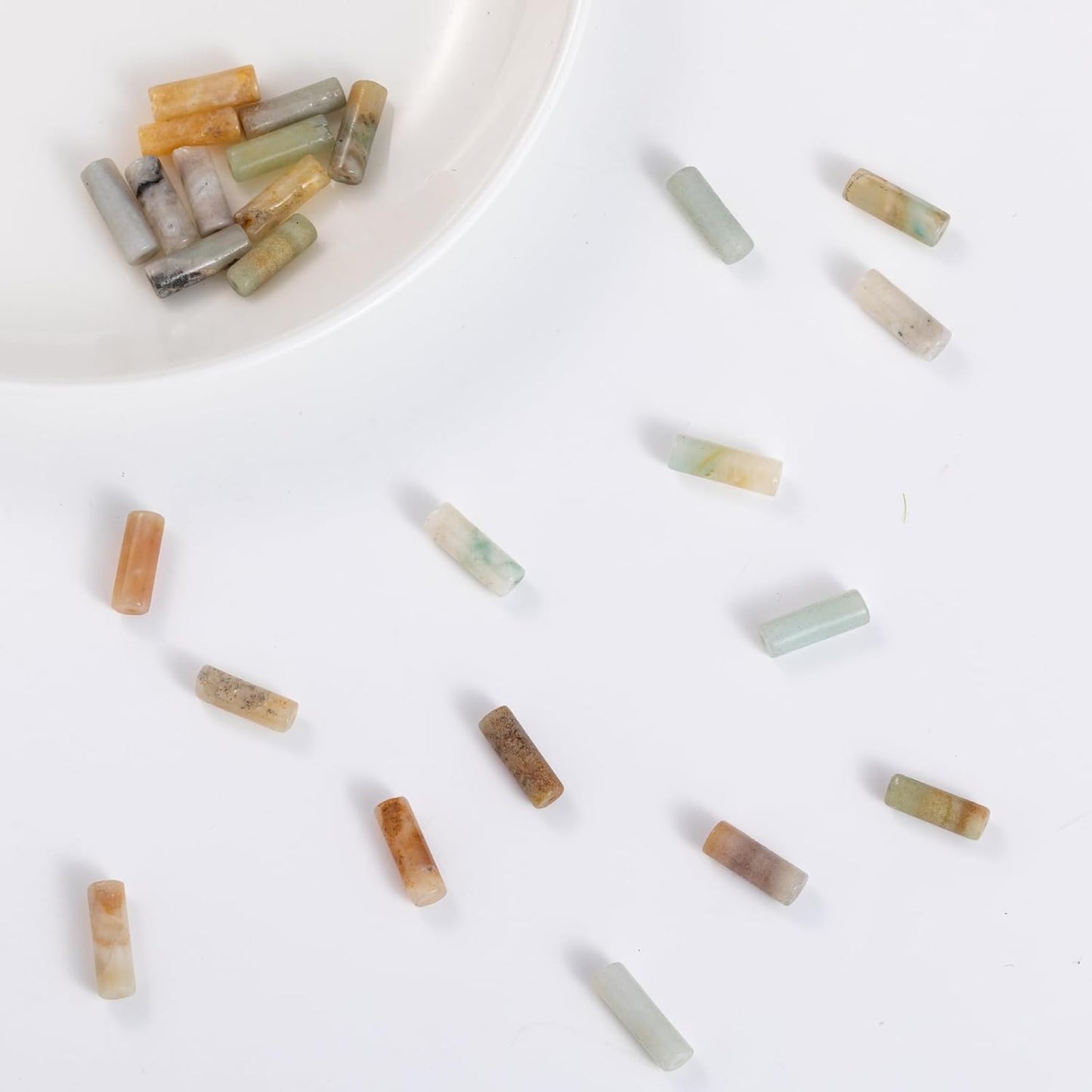 Natural Amazonite Cylinder Tube Beads 4x13mm 38cm/str Loose Semi Gemstone Stone Beads for Making Bracelets Necklace Earrings