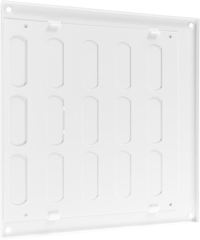 Vent Systems 8" x 8" Inch (Outer Dimensions) Metal Air Vent Grille - White Adjustable Register Vent Cover - Open/Close Air Supply Intake Wall Vent - Heating/Cooling Ceiling Grille for House, Garage