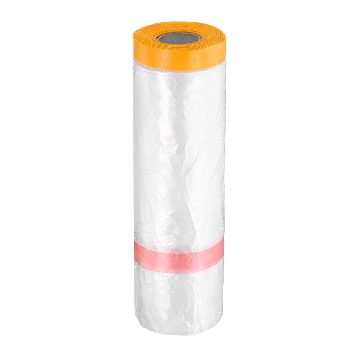 HARFINGTON Pre-Taped Masking Film 126" x65.6ft Double Adhesive Tape and Drape Painters Plastic Drop Cloth Film with Tape Plastic Sheeting for Automotive Painting Covering