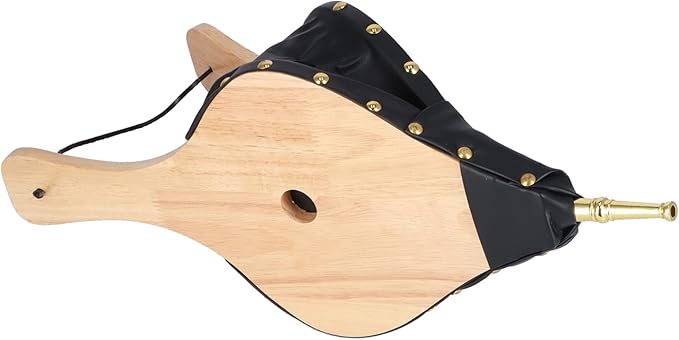 Wood Bellows Blower Fireplace, Wooden Air Blower for Outdoor Cooking, Camping BBQ Grill Chimney Starter, Classic Composite Wood and Leather Design with Strong Hanging Ring, Easy to