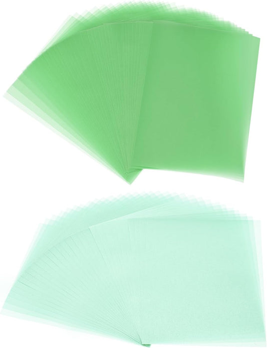 PATIKIL 60 Sheets Vellum Paper 8.5x11inches, Printable Translucent Paper 100GSM Colored for Invitations Laser Inkjet Printing Card Making Crafting Wedding Tracing, Green/Light Blue