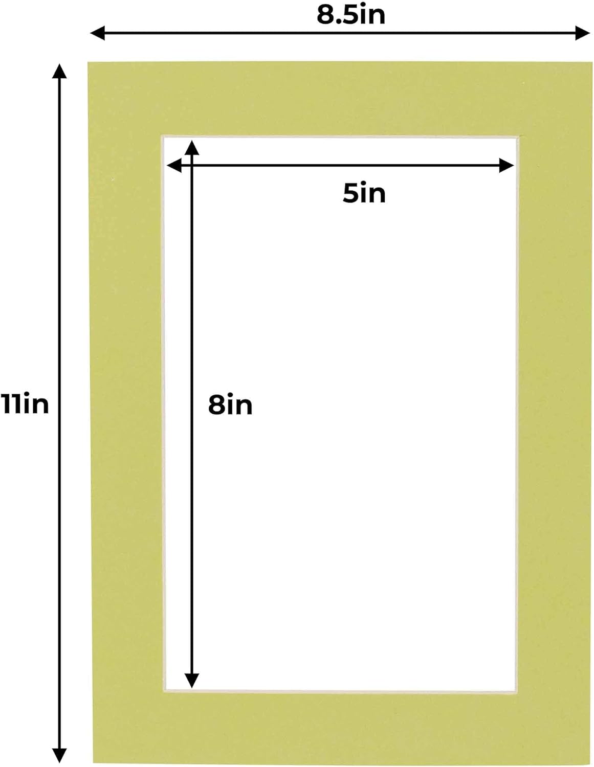 5.5x8.5 Mat for 8.5x11 Frame - Precut Mat Board Acid-Free Show Kit with Backing Board, and Clear Bags Pistachio Green 5.5x8.5 Matte For a 8.5x11 Picture Frame Matboard for Framing, Pack of 25 Mats