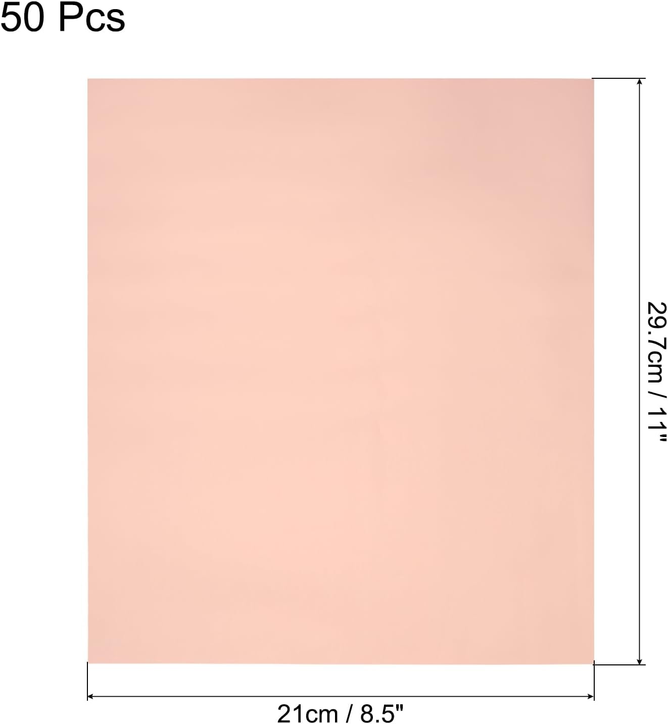 MECCANIXITY 50 Pack Toner Reactive Foil ,Deco Foil Transfer Sheets 8.5"x11" A4 Hot Foil Paper for Laser Printer Scrapbooking Heat Transfer DIY Craft,Rose Gold