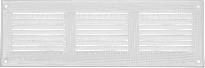Repa Market 2-Pack 12x4 Inch Air Vent Cover/White Galvanized Steel Louvered Grill Cover with Mesh Screen/Wall or Ceiling Vent/Durable Flush Mount HVAC Register for Indoor and Outdoor Ventilation