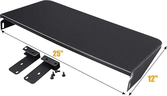 Utheer Folding Front Shelf for Traeger Pro 22, Pro 575, Ironwood 650 Pellet Grills, BAC362 Grill Accessory 25" x 12", Heavy-Duty Steel Table Supports 60 LBS, Foldable Prep & Storage Station