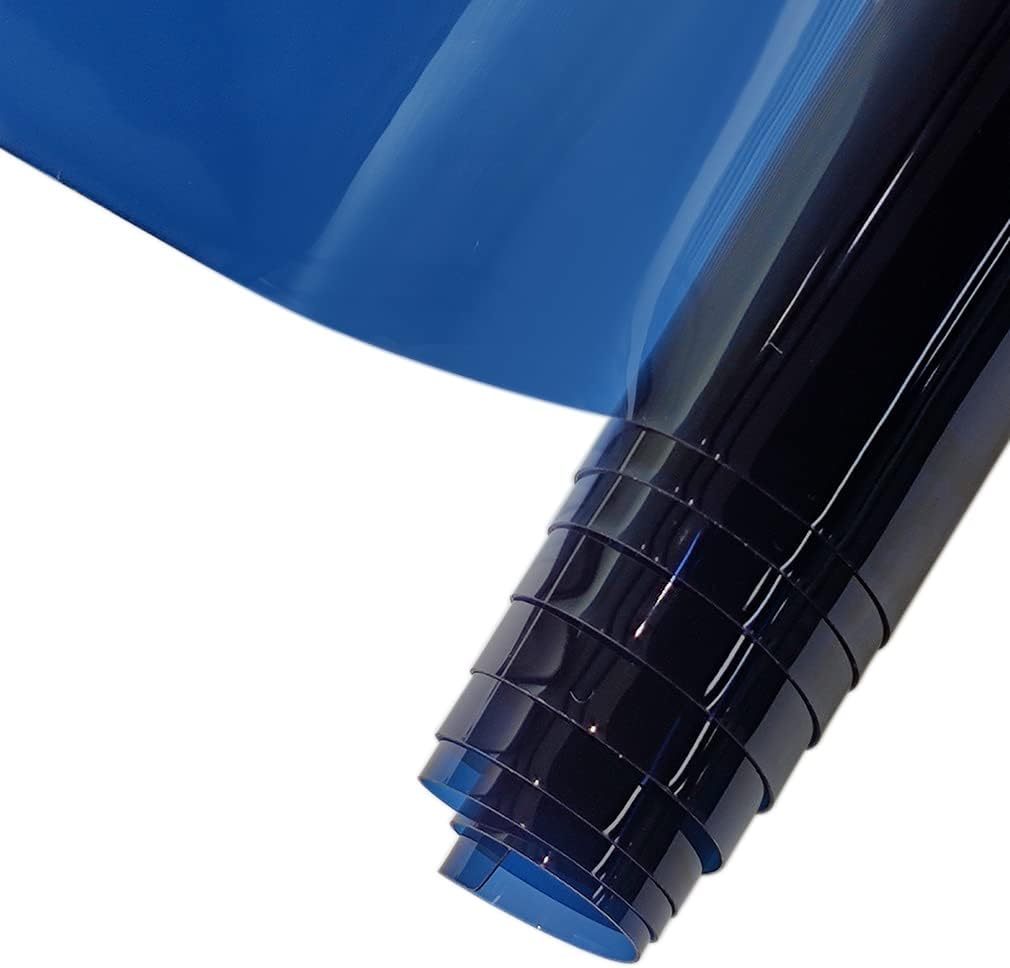 HYANG Navy Transparent PVC Super Clear Holographic Vinyl Faux Leather Sheets 1 Roll 12" x 47" (30cm x 120cm) for DIY Bows Earrings Bags DIY Crafts Making