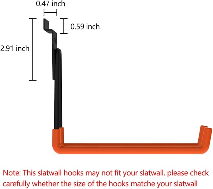 Intpro Slatwall Hooks Slatwall Accessories Utility Hooks Garage Storage Tool Organizer Large Heavy Duty Garage Panels Hooks for Ladders Bulk Items