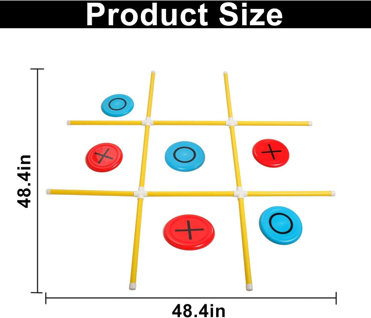 Giant Tic Tac Toe Game, Premium Portable PVC Framed Yard Toss Game, Large Outdoor Indoor Tic Tac Toe Game for Adults and Kids(4ft x 4ft)