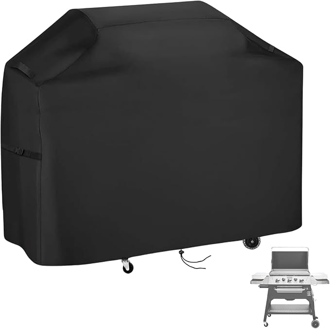 Grill Cover for Cuisinart 28" Outdoor Flat-Top Barbecue Covers, Waterproof 2-in-1 Carbon Steel Griddle Gas Grill Cover - 53" L×24" W×39" H