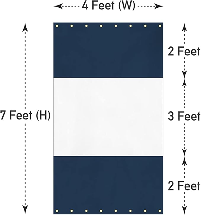Covers & all Outdoor Clear Panel Curtain, 12 oz Vinyl Outdor Curtains for Patio, Waterproof & Weather Resistant Tarp with Brass Grommets for Pergola, Porch, Gazebos, Balcony (7’ H x 4’ W Feet, Blue)
