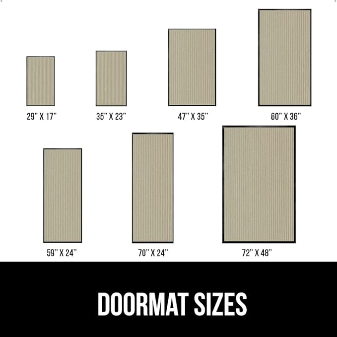 GORILLA GRIP Waterproof Traffic Guard Door Mat, 72x48, Heavy Duty Entryway Mats, Strong Rubber Back Commercial Utility Rugs for Office Hallway, Garage Floor and Home, Low Profile Carpet Runner, Beige