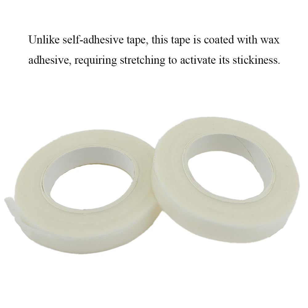 HAHIYO White 3Rolls 0.5Inch Wide Floral Tape - 270Feet/90Yard Total Paper Waterproof Florist Stem Wrap Tape Decorative Tape for Bouquet Stem Wrapping Corsages Flower Arranging Floral Craft