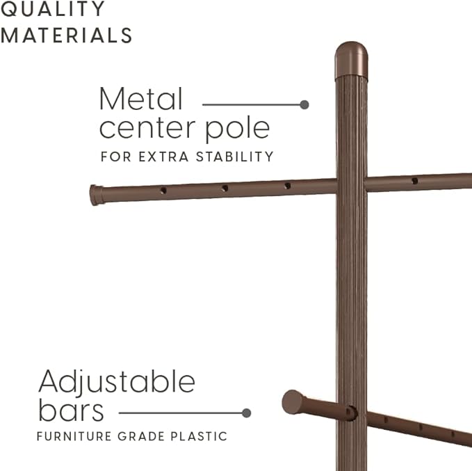 Milliard Pool Towel Rack Outdoor Freestanding Spa Towel Tree, Made from Weather Resistant Metal and Plastic – 65 inches x 25 inches– Brown